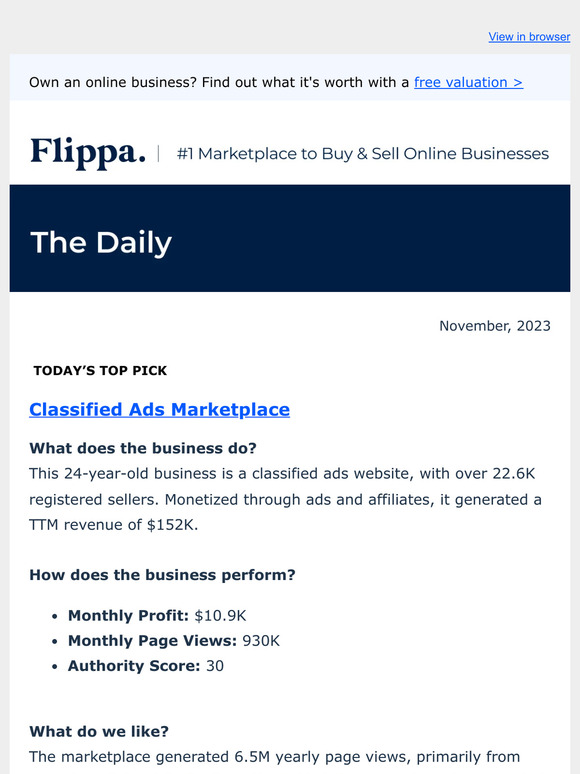 Keep it Classified... Marketplace for Sale