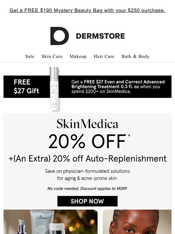 20% off SkinMedica + TWO free gifts
