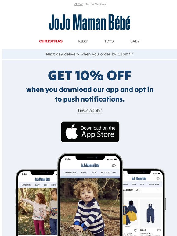 Download our app for 10% off