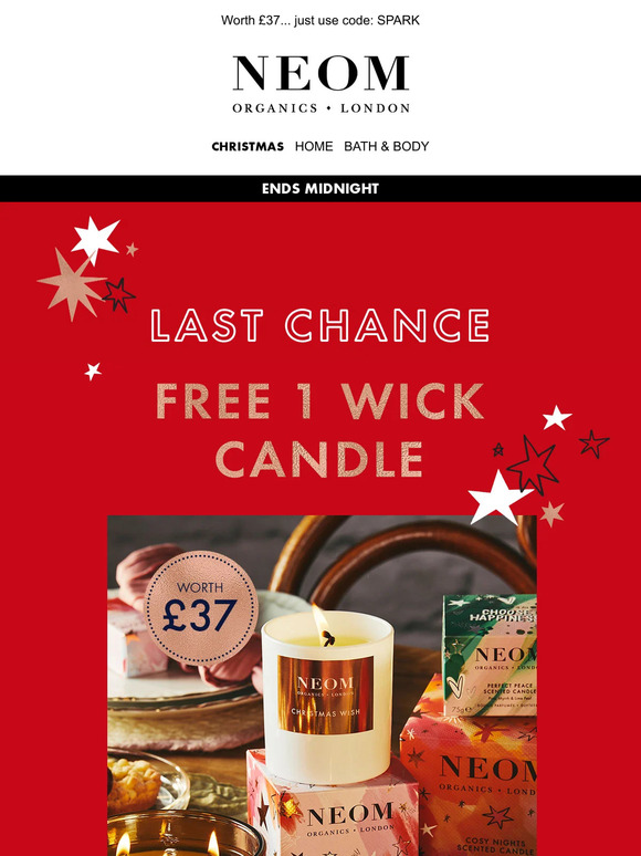NEOM Organics Last chance FREE 1 Wick Candle (ends midnight) Milled