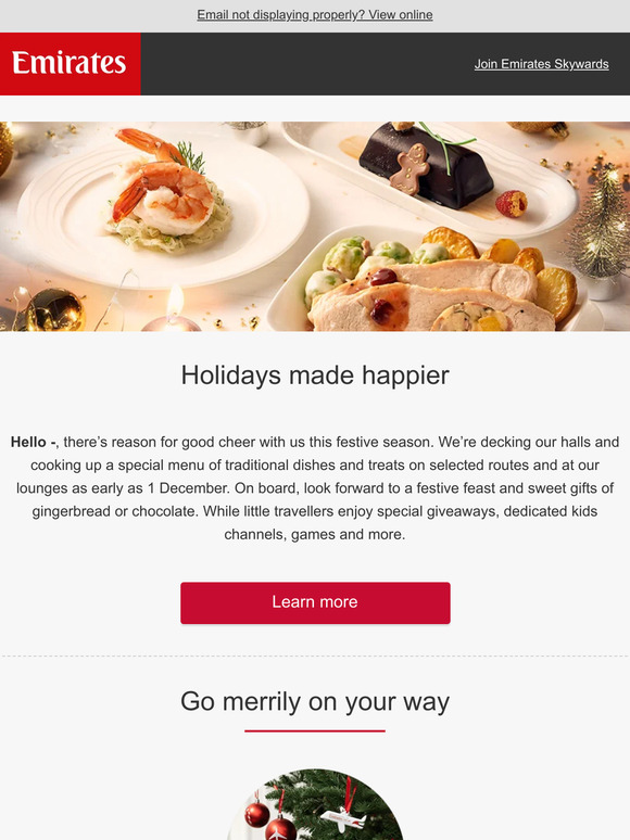 Enjoy the spirit of the season with Emirates