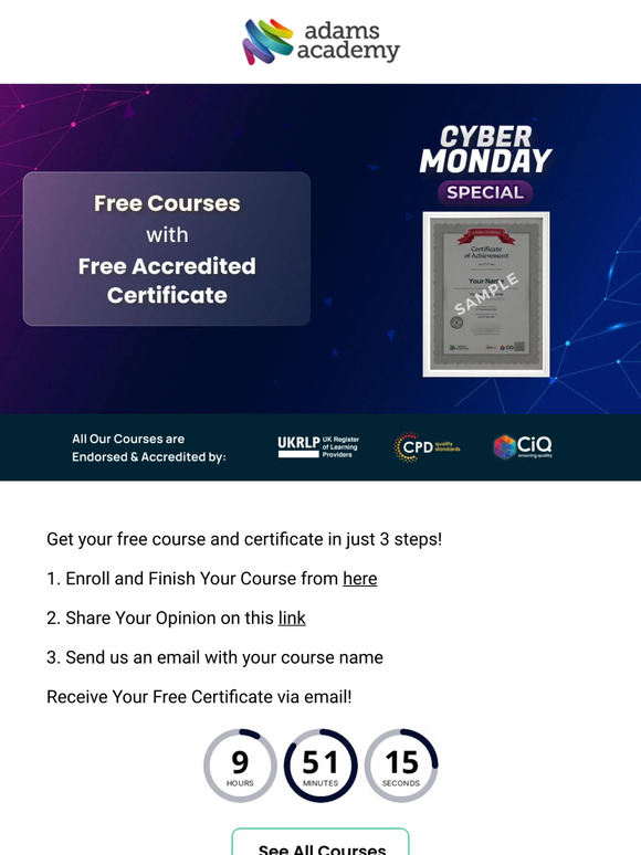 Action Required: Free Certificate Claim