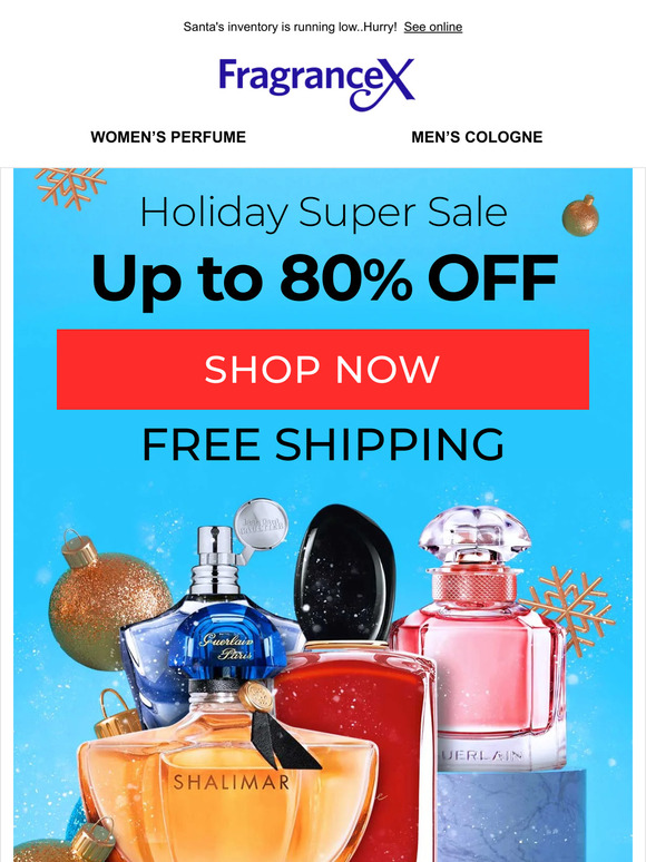 Santa's Savings up to 80% +   Free Shipping