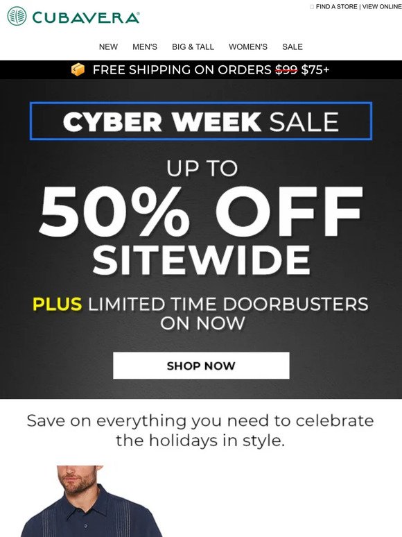 CYBER WEEK DEALS: 2 For $50 Shirts | 2 For $30 Polos & More!