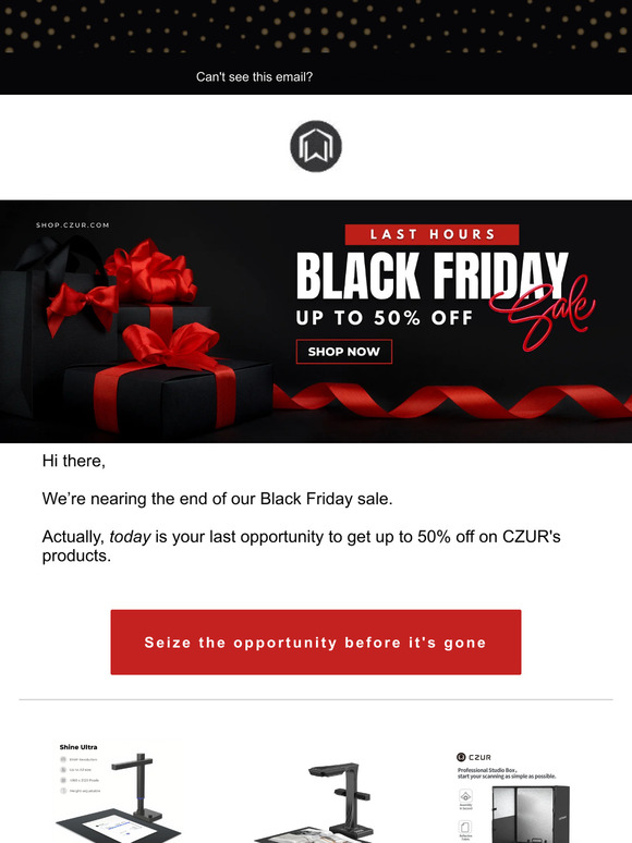 CZUR Last Call: 50% sale ends tonight