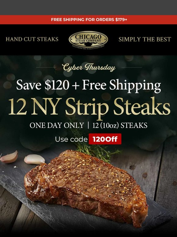 Cyber Thursday Special: 12 Boneless Strips at a Steal!