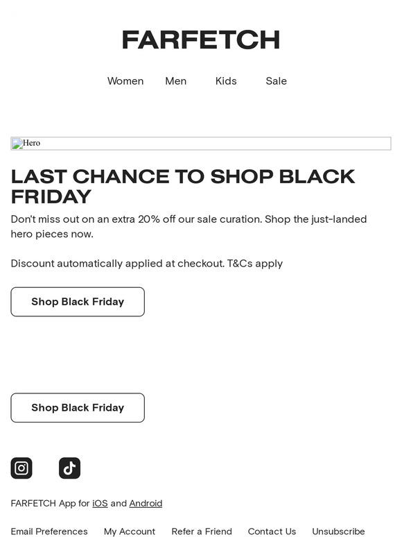 Ends tomorrow: extra 20% off for Black Friday