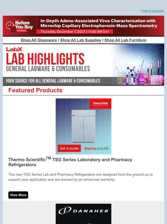 Get the latest in general labware & consumables from LabX