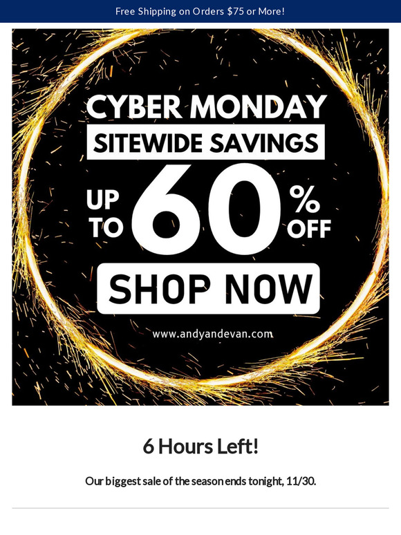 6 HOURS LEFT. UP TO 60% OFF