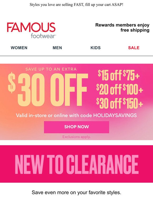 Styles you love are now on clearance