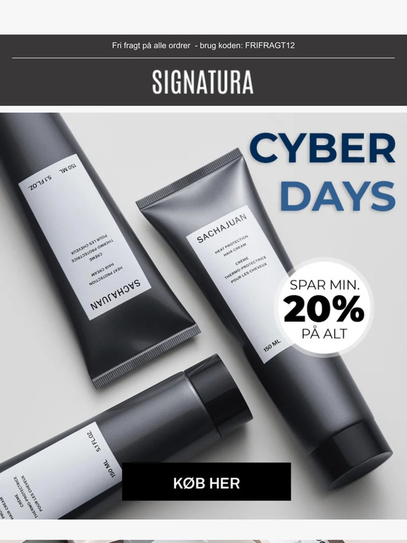 Slutter i dag! Spar 20% på ALT til Cyber Days ⚡