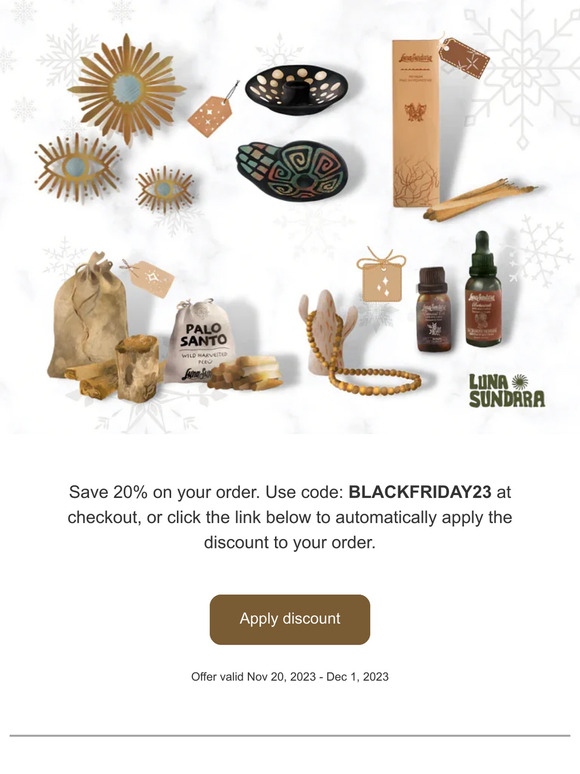 Save 20% On Your Entire Order at Luna Sundara 24 Hours Left 🌙✨