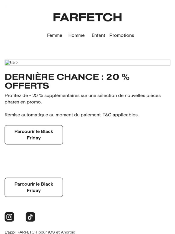 À ne pas rater : encore - 20 % pour le Black Friday