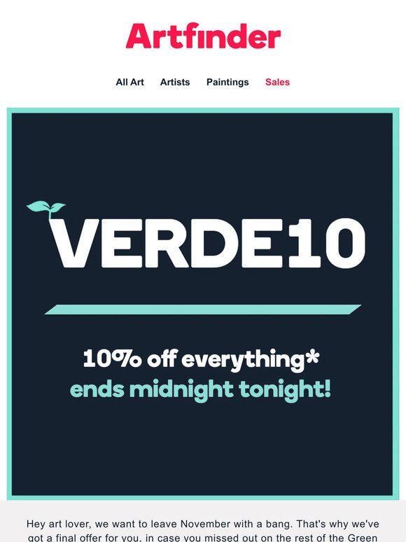 Ending tonight: 10% off everything! ⌛