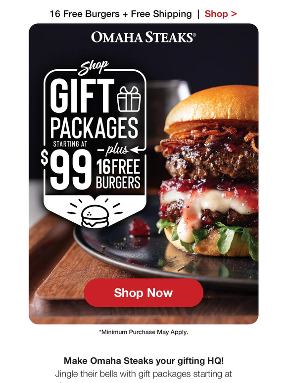 YUM alert! 16 FREE Omaha Steaks Burgers. - Omaha Steaks