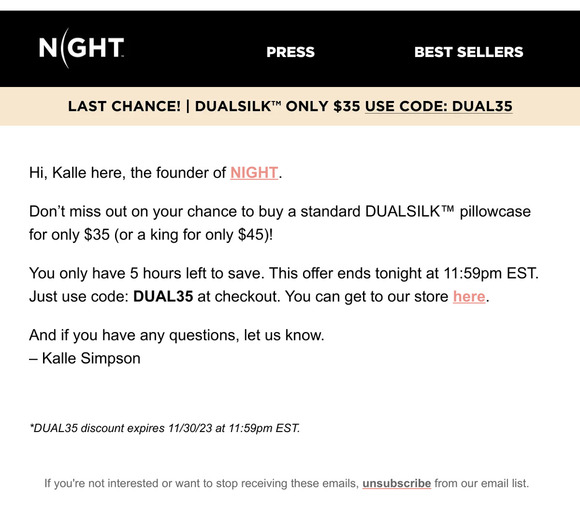 OFFER ENDS AT MIDNIGHT