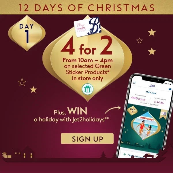 4 for 2 on Christmas gifts, plus chance to win a holiday with Jet2!