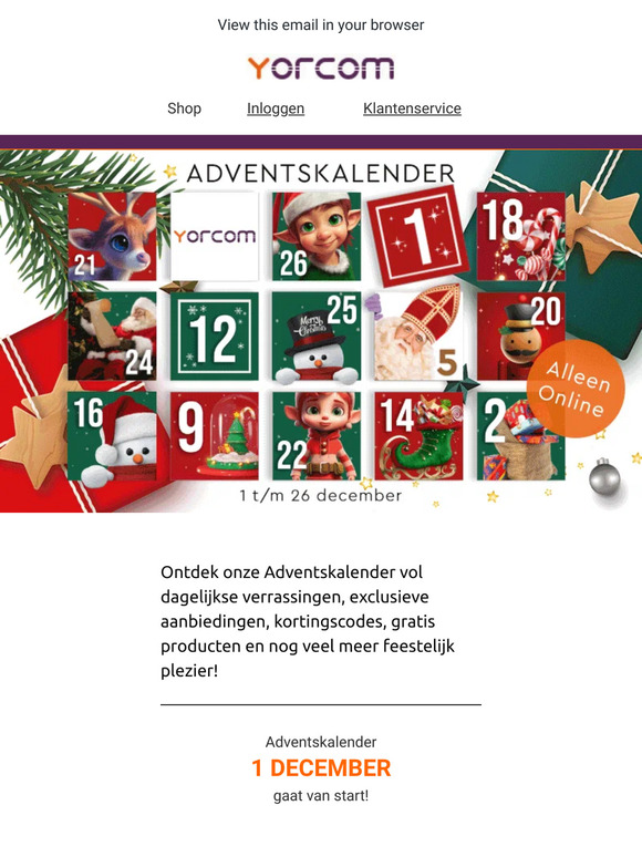 🎁Open nu jouw vakje! De Yorcom Adventskalender vol verrassingen