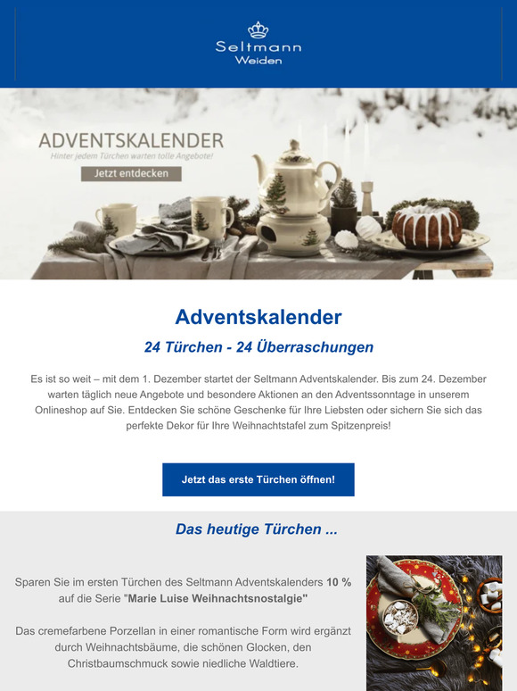 Adventskalender 🎄 | Newsletter Seltmann Weiden Shop