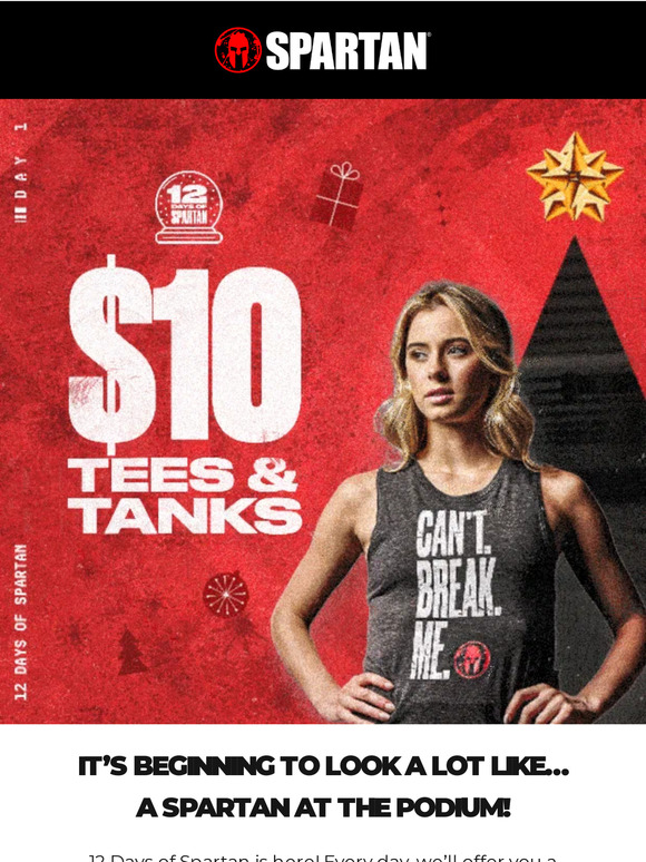 12 Days of Spartan: $10 apparel today!