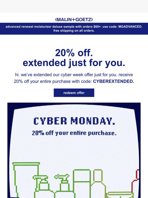 20% off extended.
