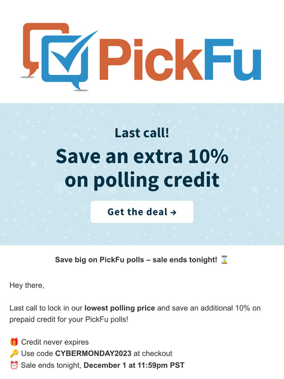 ⌛ Last call: lock in our lowest polling price!