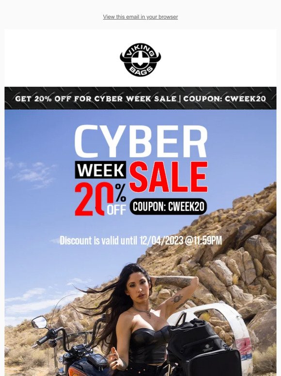 Cyber Week Sale Is Live Now - Get 20% Off