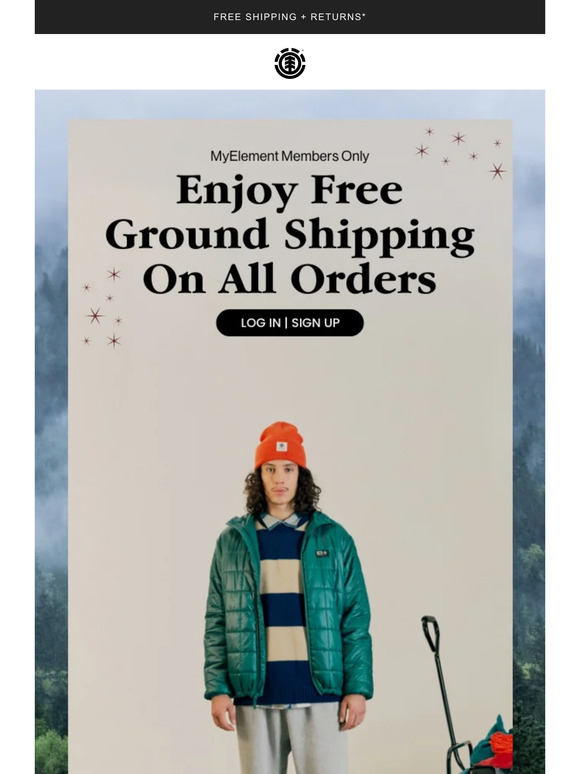MyElement Perks: Free Ground Shipping