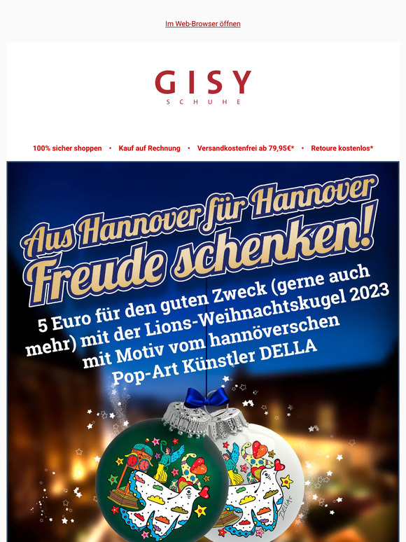 Morgen 12-18 Uhr | Lions-Weihnachtskugel-Verkauf bei GISY Schuhe!🎄
