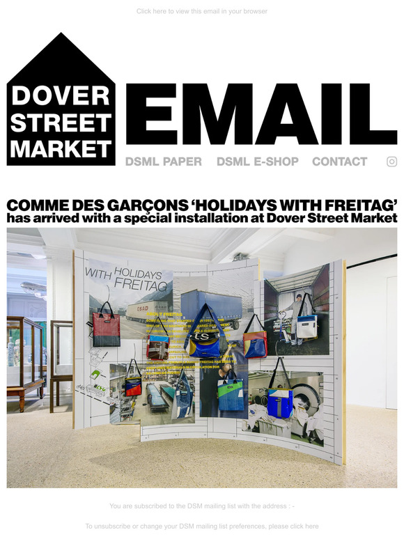 Dover Street Market: Comme des Garçons 'Holidays with FREITAG' has