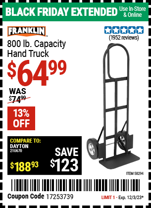 FRANKLIN: 800 lb. Capacity Hand Truck