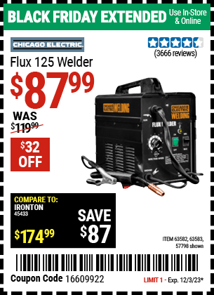 CHICAGO ELECTRIC WELDING: Flux 125 Welder