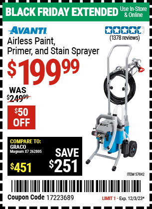 AVANTI: Airless Paint, Primer & Stain Sprayer