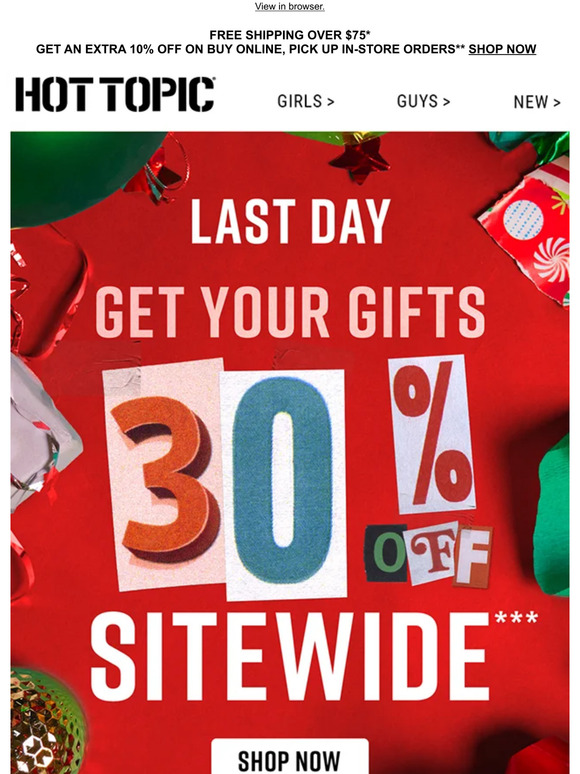 LAST DAY 🔊 30% Off all the Holiday Hits