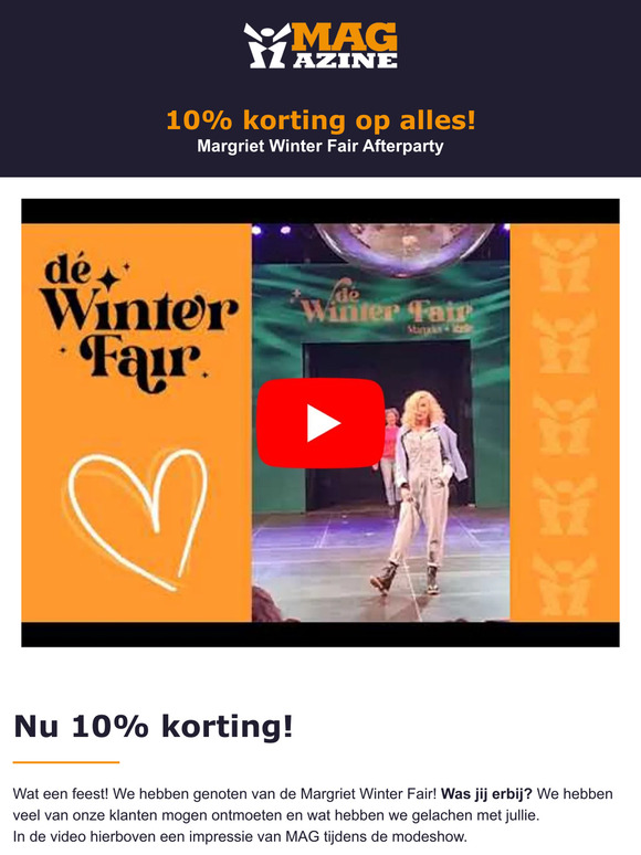 🧡 Margriet Winterfair Afterparty 🧡 Weekenddeal 10% discount 🧡