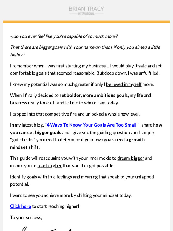 Are Your Goals Too Small?