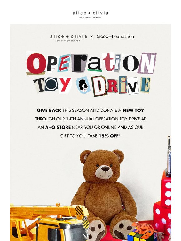 14th Annual A+O x Good+Foundation Toy Drive