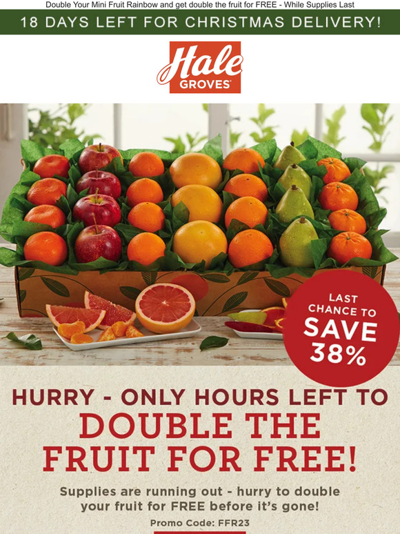 🍊 Hurry to Save 38% - Only Hours Left to Double the Fruit for FREE! 🍊