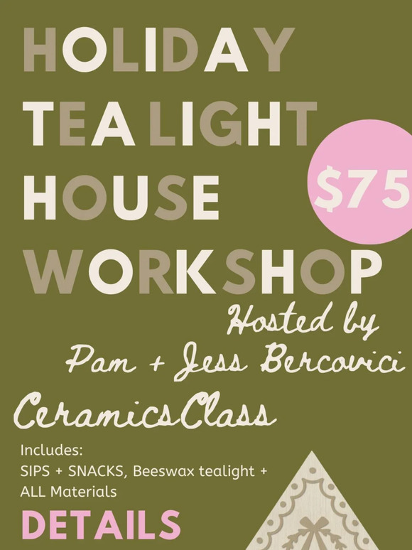 Ceramics Class at The Bungalow Bend (next week) ❄️