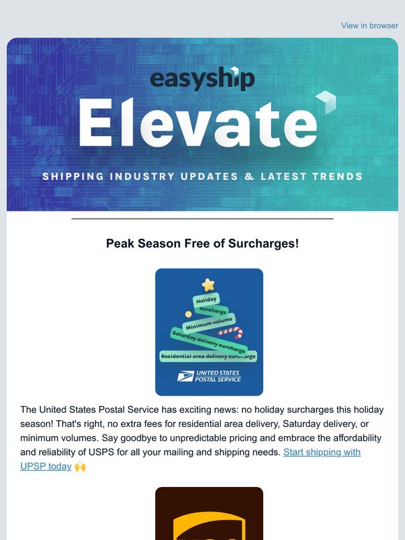 📦 Easyship Elevated: Take your shipping to the next level