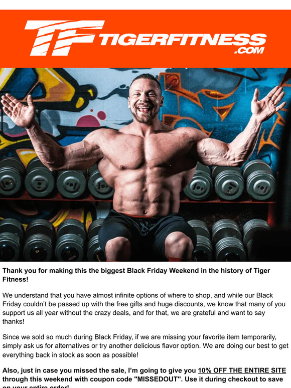 A Thank You and a Surprise from the Tiger Fitness Team!