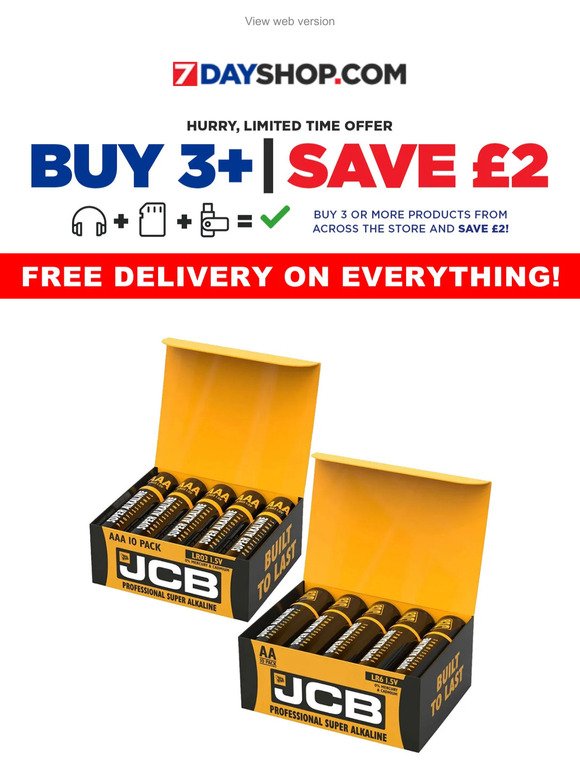 Super Value - JCB AA / AAA Industrial Batteries 10 Packs