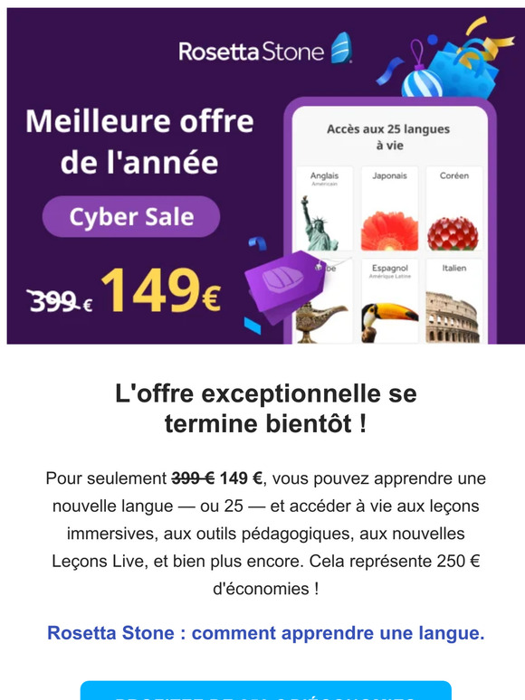 ⌛ Bientôt terminée : Offre Cyber Week à 149 €