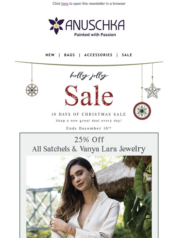 10 days of Christmas Sale! 🎁🎄25% off Satchels & Jewelry Today