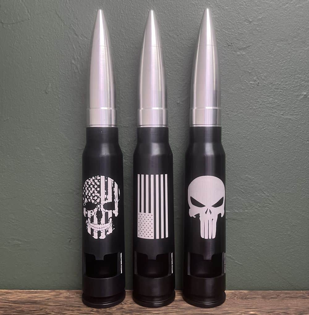 Image of 30MM Bullet Bottle Opener In Black by Bottle Breacher