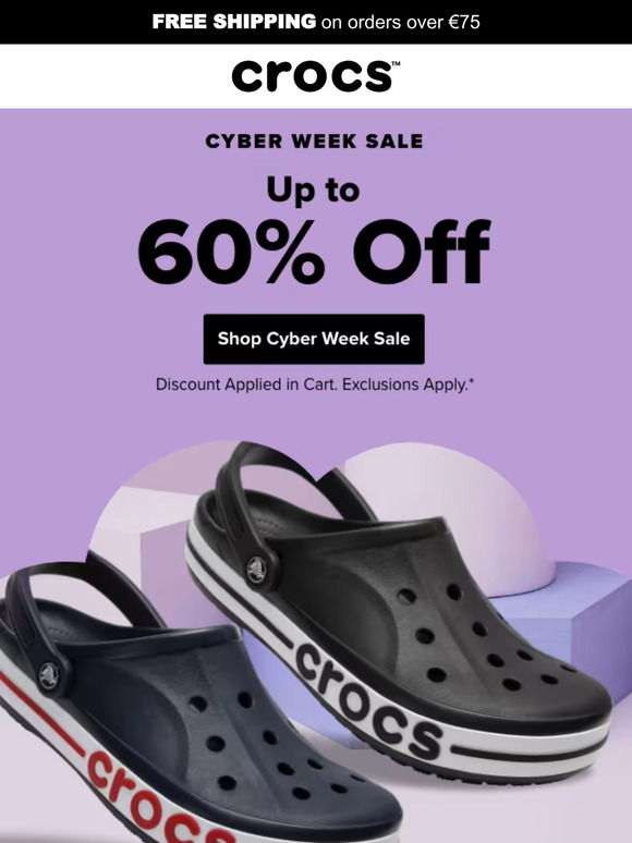 Crocs cyber hot sale monday deals