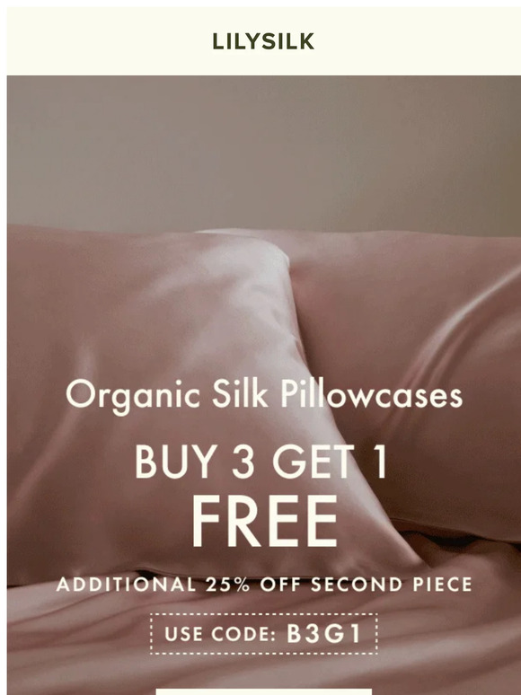 Organic Silk Pillowcases | Buy 3 Get 1 Free + Extra 25% Off Second