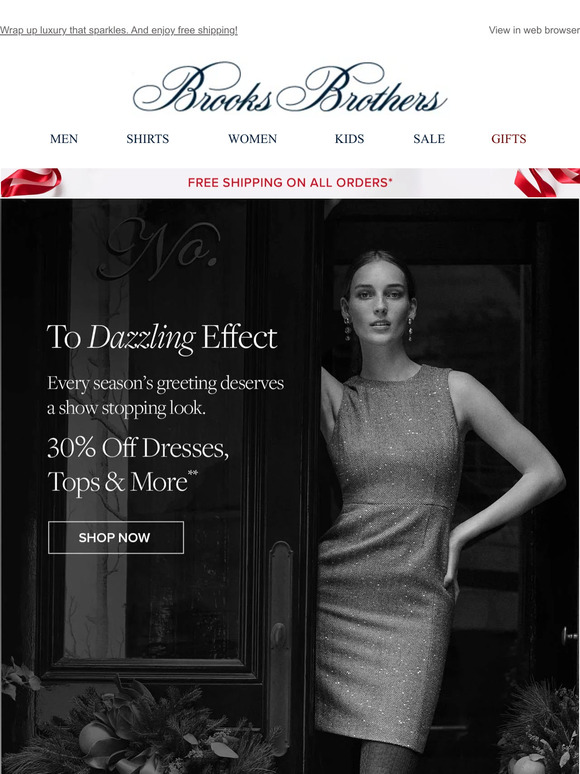 Enjoy 30% off holiday dresses, tops and more