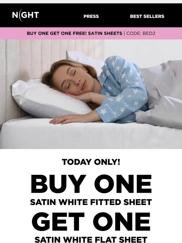 ✨ Buy One Get One FREE ... White Satin Sheets