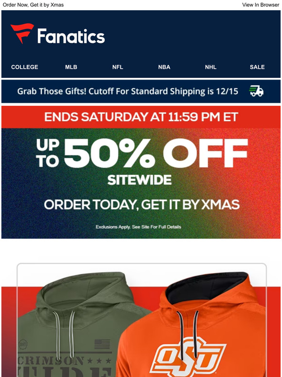 Fanatics The Best College Holiday Package Unwrap the Essentials! Milled